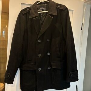 Men's Banana Republic Black Peacoat
